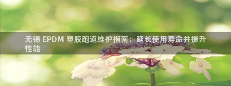红足一1世手机皇冠：无锡 EPDM 塑胶跑道维护指南：延长使用寿命并提升
性能